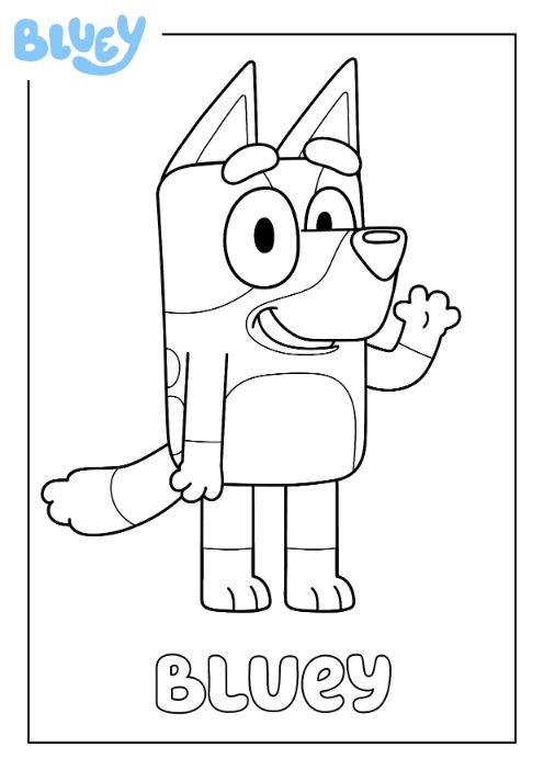 Print Your Own Colouring Sheet Of Bluey At Home