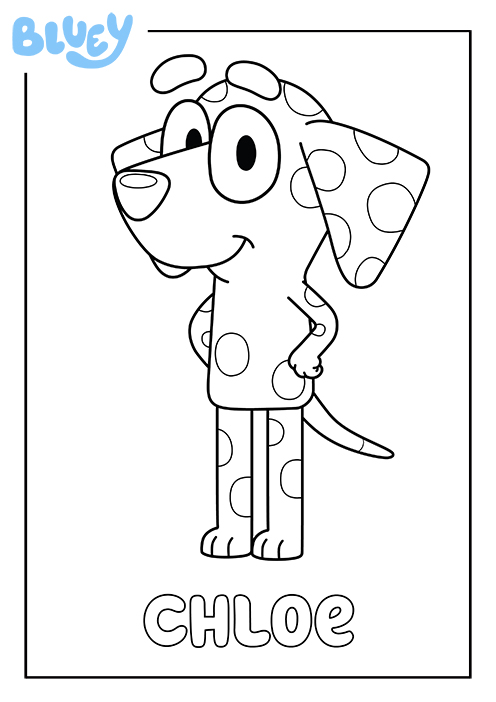 Print Your Own Colouring Sheet Of Blueys Friend Chloe