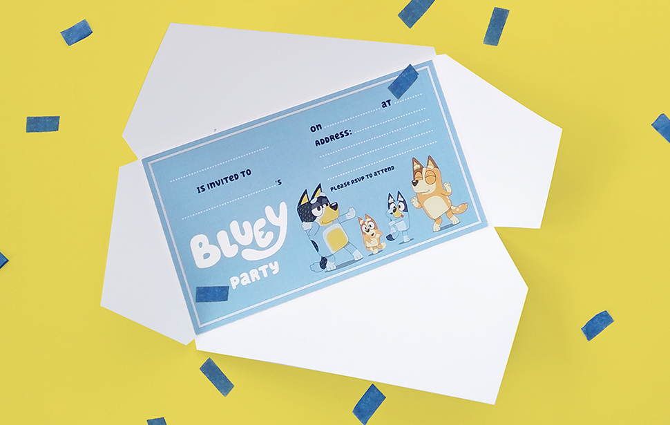 ▷ Invito digitale Festa di Compleanno di Bluey e Bingo