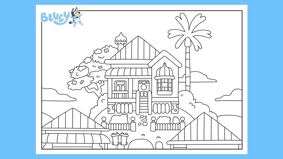 Print Your Own Colouring Sheet Of Bluey's House