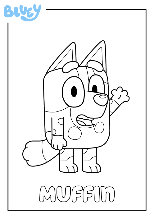 Print Your Own Colouring Sheet Of Blueys Cousin Muffin