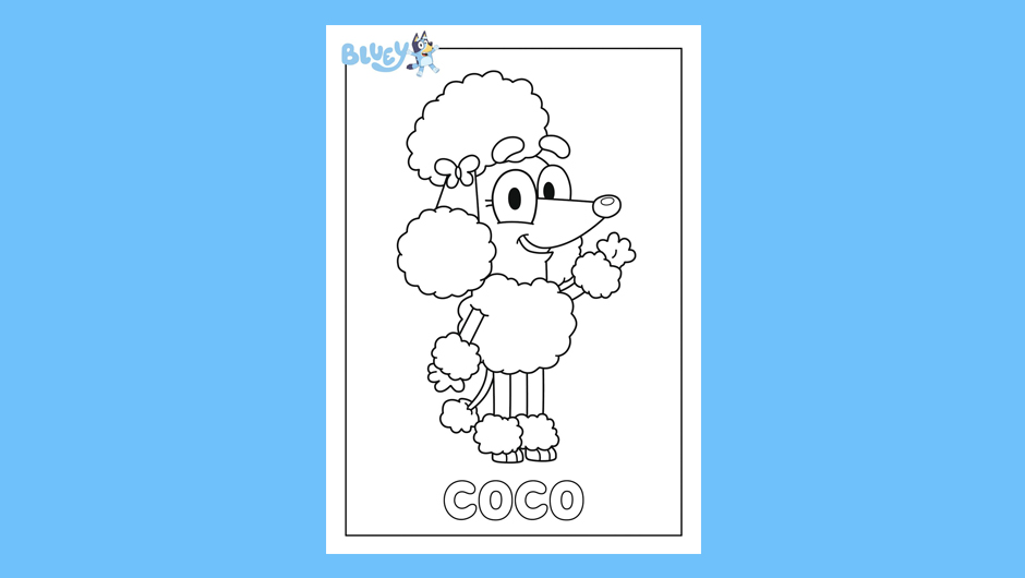 Print Your Own Colouring Sheet Of Bluey's Friend Coco