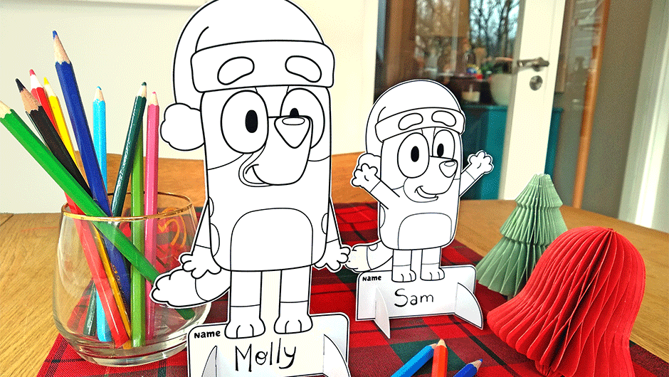Download COLOUR ME IN TABLE PLACE CARD | Bluey Official Website