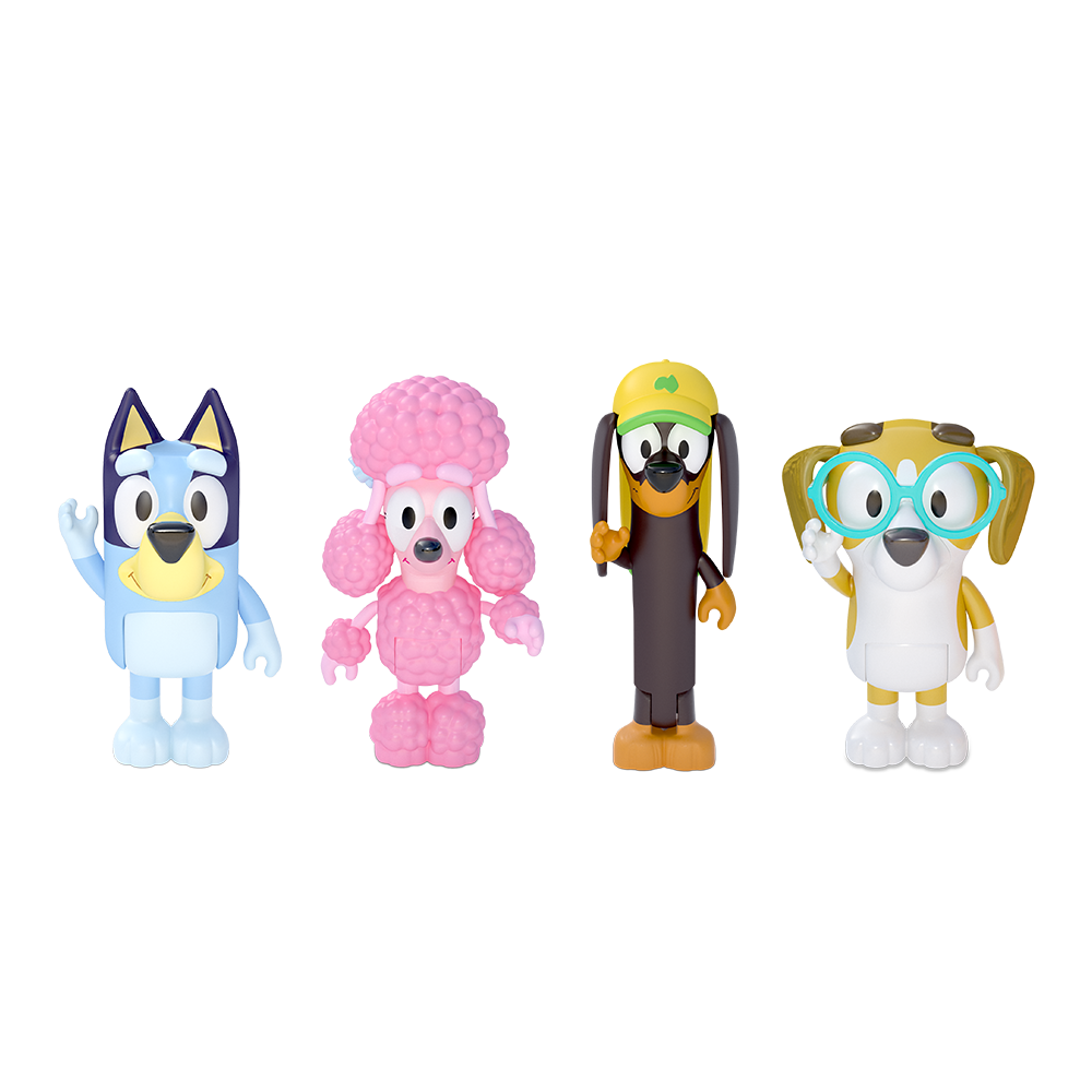 Bluey & Friends: Bluey, Coco, Snickers & Honey Figurines - Bluey