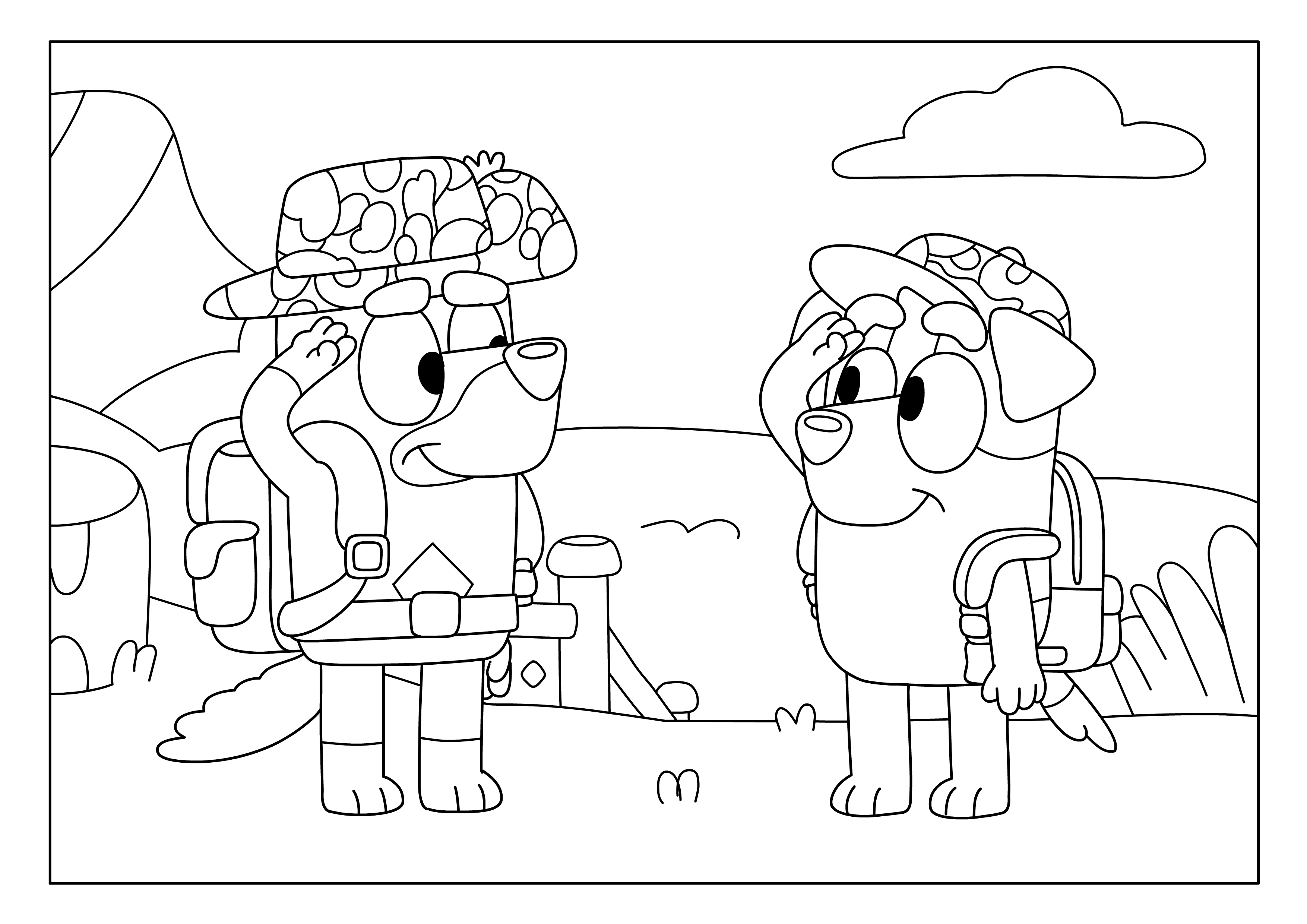 Bluey friends colouring sheets - Bluey Official Website