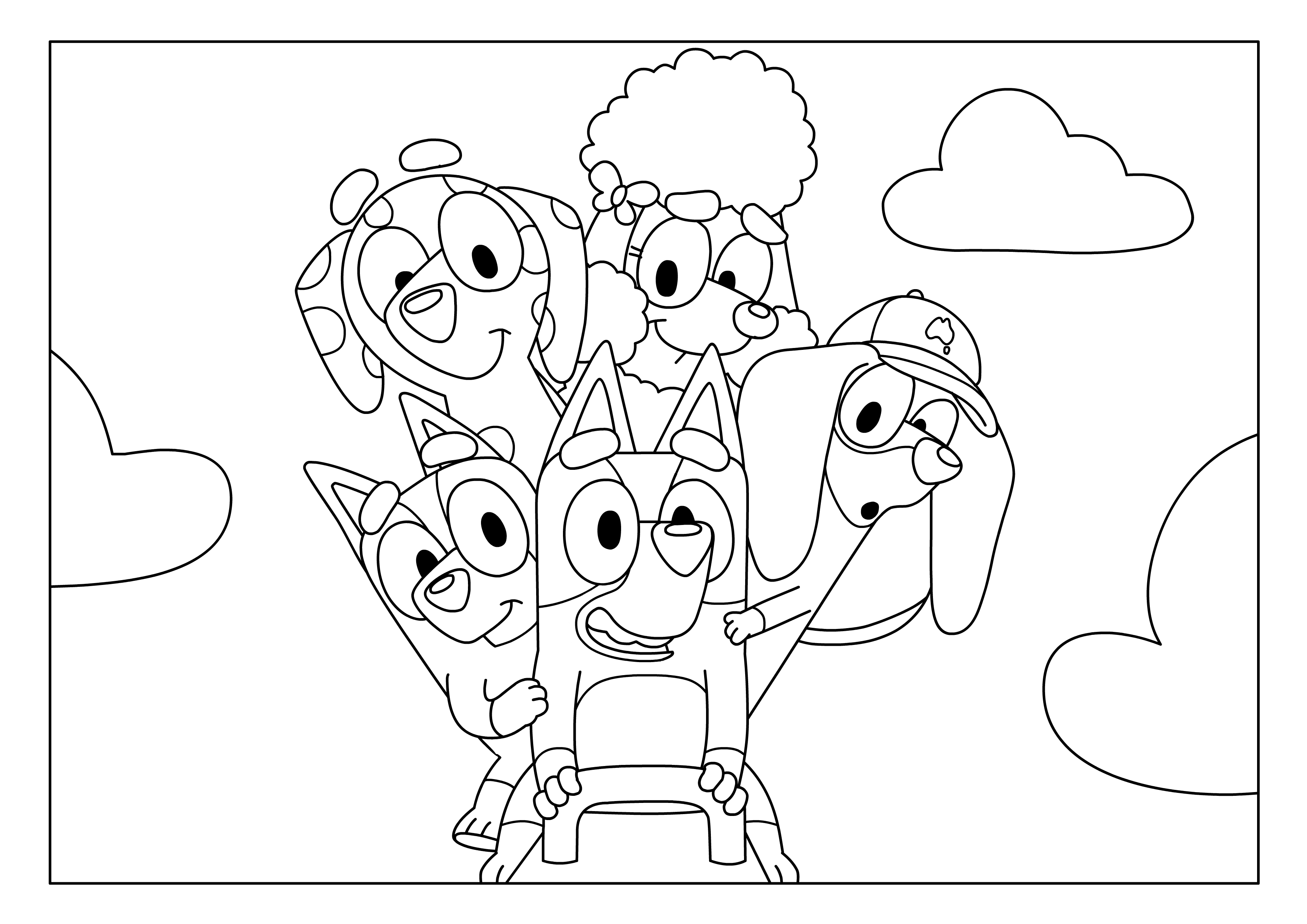 Full Page Printable Bluey Colouring Pages