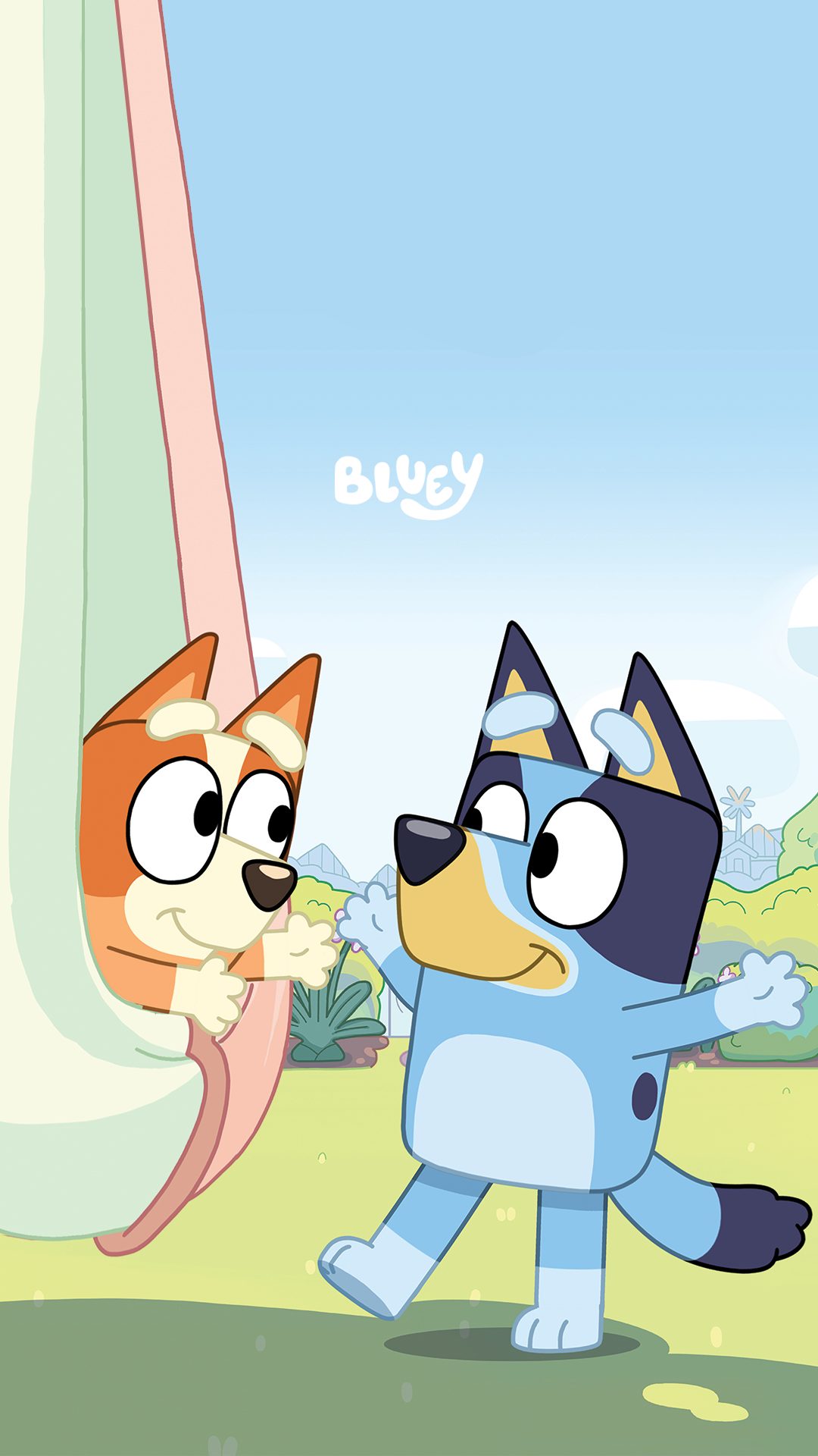 Bluey and Bingo Cartoon Wallpaper