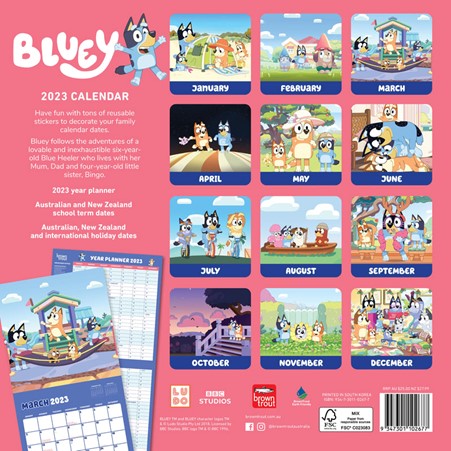 Bluey 2023 Square Wall Calendar - Bluey Official Website Bluey 2023 Square Wall Calendar - Bluey Official Website