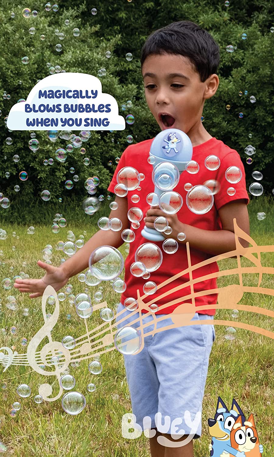 Bluey dance mode bubble machine and toy microphone Bluey Official Website