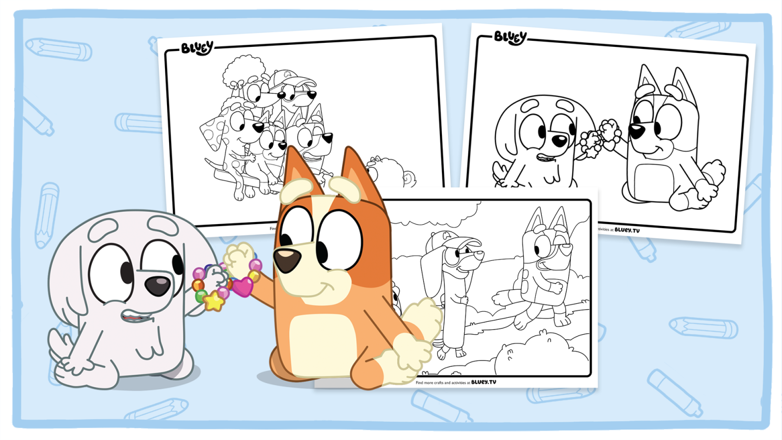 Friends Colouring Sheets Bluey - Friends Colour Header Updated 1536x864 