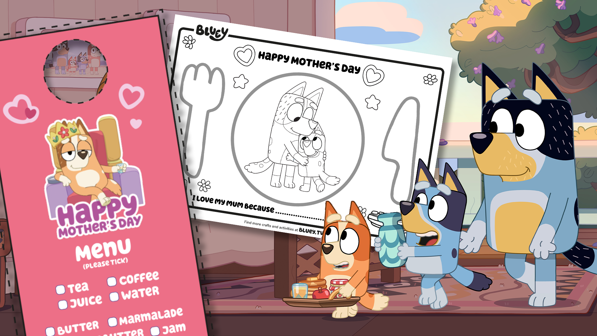 Mother's Day breakfast menu and placemat craft