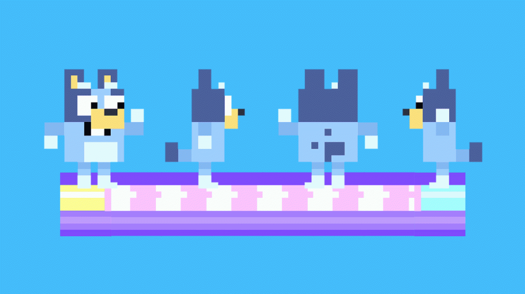 Pixel-art water slide
