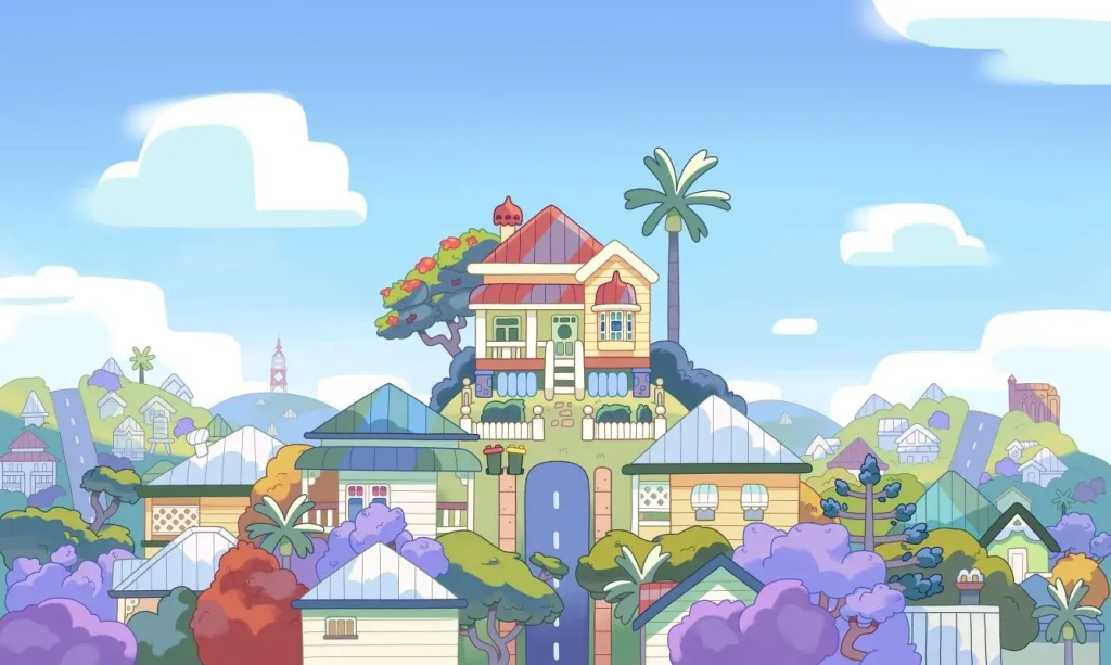 Illustration of Bluey's house from the television series.